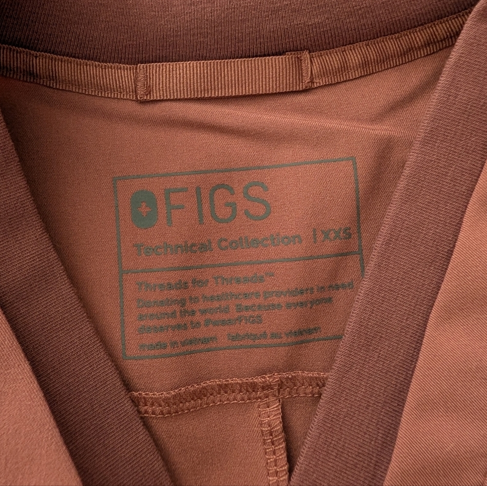 Figs Oran Slim Scrub Top, XXS, Mauve - Picture 4 of 4